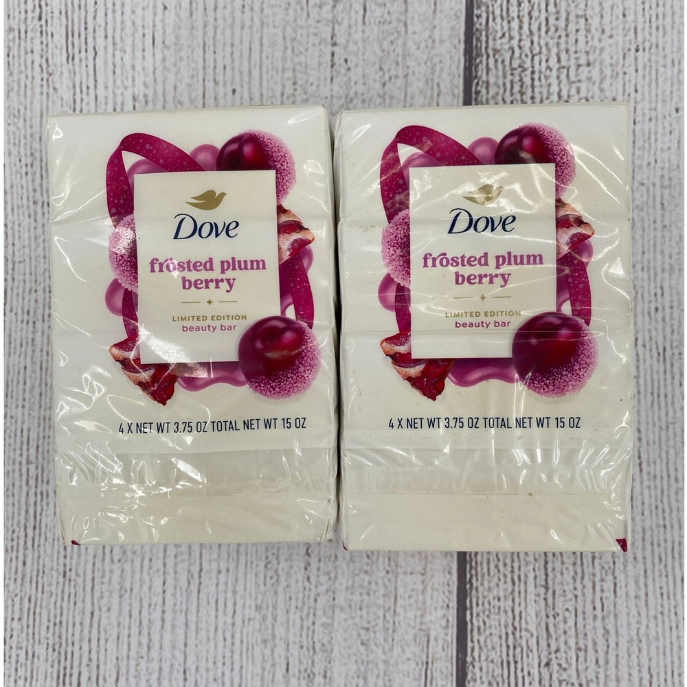 Dove Beauty Bar Frosted Plum Berry (8 Bars) Limited Edition Holiday 3.75 oz